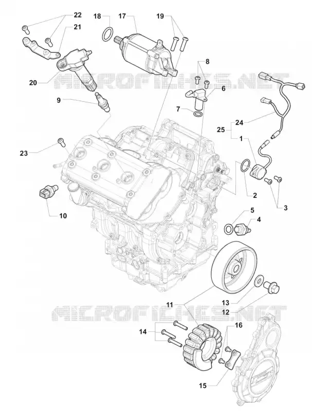 PEÇAS ELÉCTRICAS MOTOR MV Agusta moto BRUTALE 2015 BRUTALE 675  BRUTALE 675
