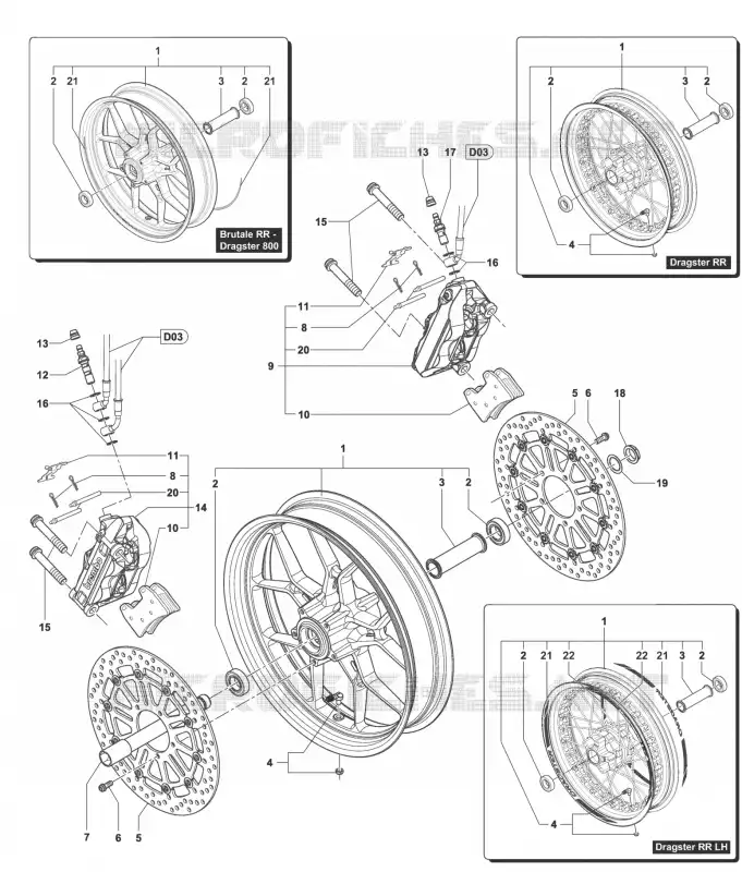 RODA DIANTEIRA MV Agusta moto BRUTALE 2015 BRUTALE 675  BRUTALE 675