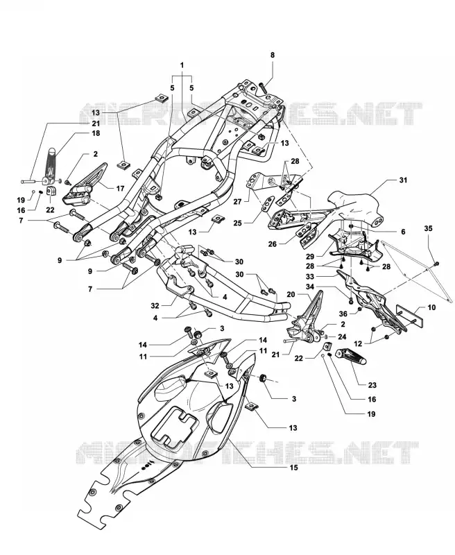 SUB-QUADRO MV Agusta moto BRUTALE 2014 BRUTALE 675  BRUTALE 675