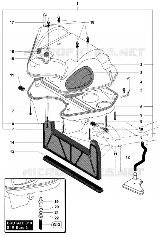 CAIXA DE FILTRO DE AR MV Agusta moto BRUTALE 2007 BRUTALE 910S  BRUTALE 910S