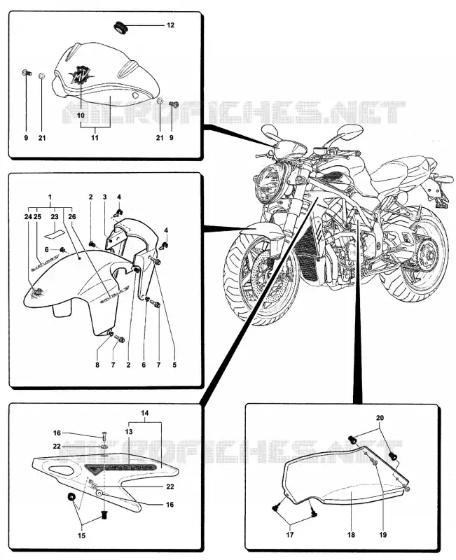 GUARDA LAMAS - TAMPA MV Agusta moto BRUTALE 2007 BRUTALE 910R  BRUTALE 910R
