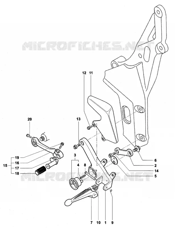 POUSA-PÉS ESQUERDO MV Agusta moto BRUTALE 2007 BRUTALE 910R ITALIA  BRUTALE 910R ITALIA