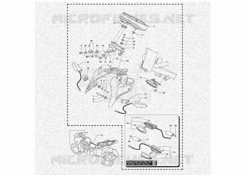 CABELAGEM - MANÓMETROS MV Agusta moto DRAGSTER 2018 DRAGSTER RR - RC - SCS - RC SCS - RR PIRELLI - RR AMERICA  DRAGSTER RR - RC - SCS - RC SCS - RR PIRELLI - RR AMERICA