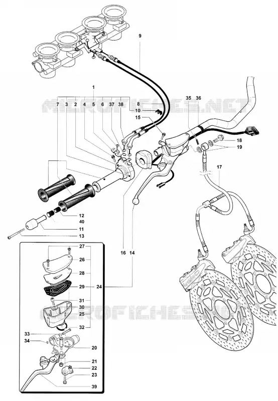 GUIADOR DIREITO MV Agusta moto BRUTALE 2012 BRUTALE 920  BRUTALE 920
