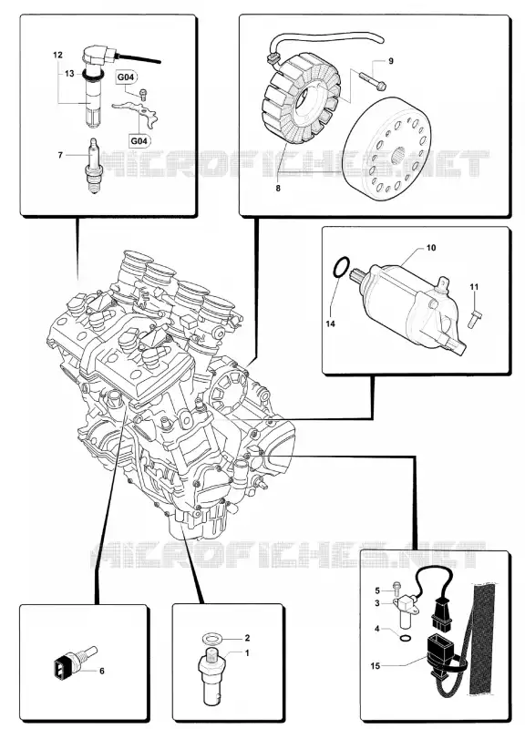 PEÇAS ELÉCTRICAS MOTOR MV Agusta moto BRUTALE 2011 BRUTALE 1090RR  BRUTALE 1090RR