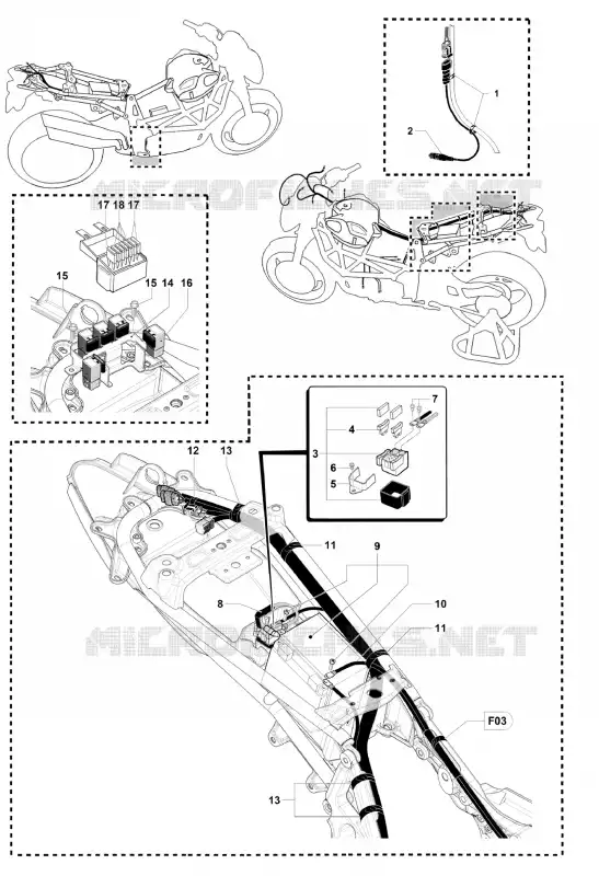 BATERIA - RELÉ DE ARRANQUE MV Agusta moto BRUTALE 2012 BRUTALE 1090R  BRUTALE 1090R