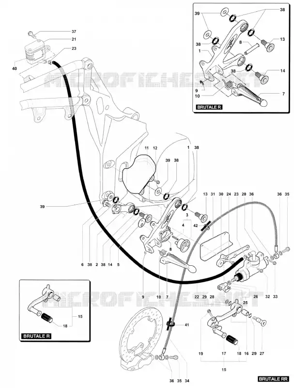 POUSA-PÉS DIREITO MV Agusta moto BRUTALE 2013 BRUTALE 1090RR  BRUTALE 1090RR