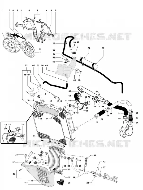 SISTEMA DE REFRIGERAÇÃO MV Agusta moto BRUTALE 2013 BRUTALE 1090RR  BRUTALE 1090RR