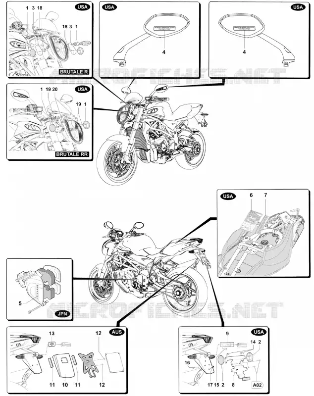 VERSÕES DE OUTROS PAÍSES MV Agusta moto BRUTALE 2013 BRUTALE 1090RR  BRUTALE 1090RR