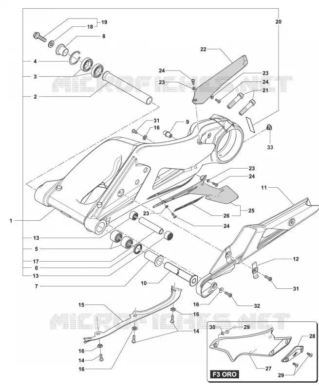 BRAÇO OSCILANTE MV Agusta moto F3 2016 F3 675  F3 675