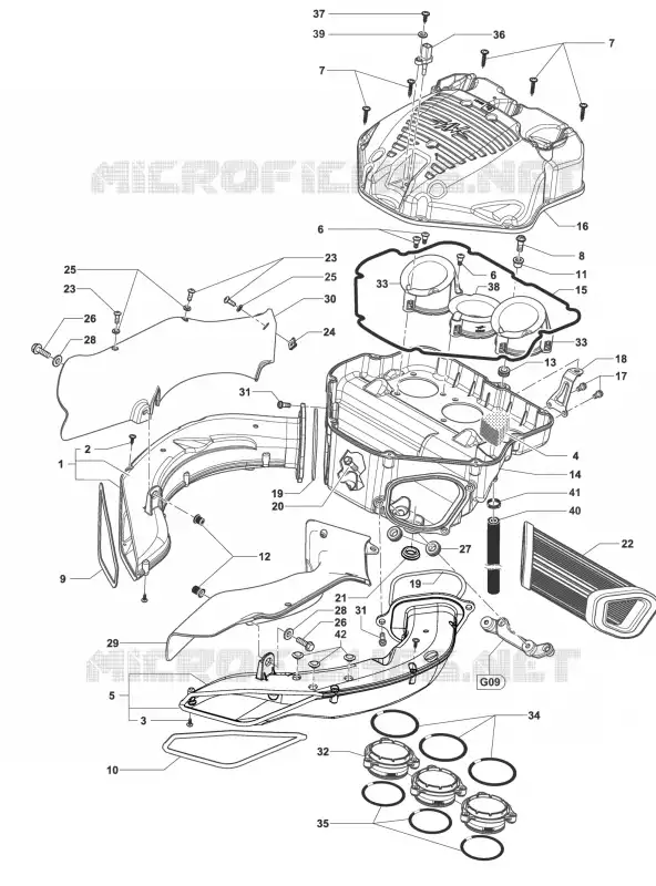 CAIXA DE FILTRO DE AR MV Agusta moto F3 2015 F3 675  F3 675