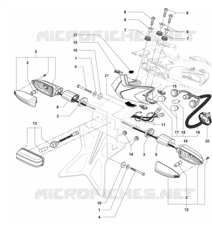 FAROLIM TRASEIRO - FAROLIM PISCA MV Agusta moto F3 2014 F3 675  F3 675