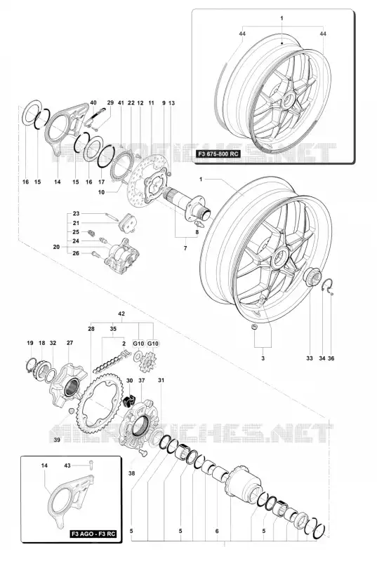 RODA TRASEIRA MV Agusta moto F3 2013 F3 675  F3 675