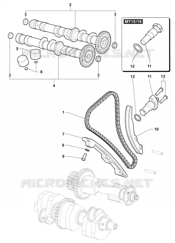 SISTEMA DE DISTRIBUIÇÃO MV Agusta moto F3 2014 F3 675  F3 675