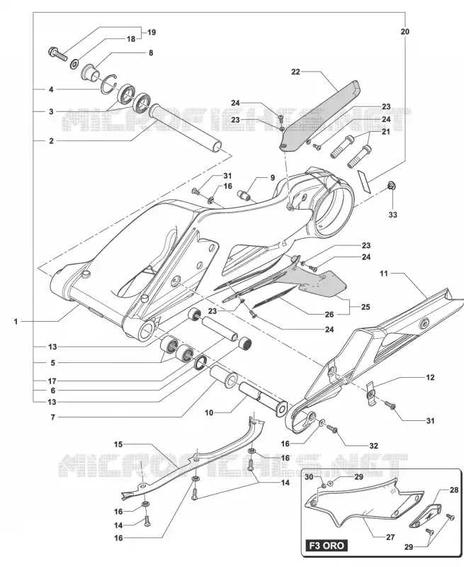 BRAÇO OSCILANTE MV Agusta moto F3 2015 F3 800  F3 800