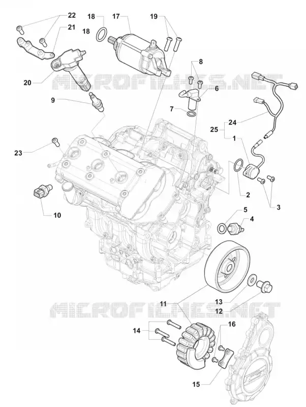 PEÇAS ELÉCTRICAS MOTOR MV Agusta moto F3 2016 F3 800  F3 800