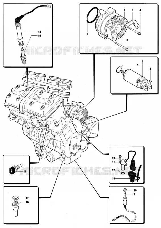 PEÇAS ELÉCTRICAS MOTOR MV Agusta moto F4 2000 F4 750S  F4 750S