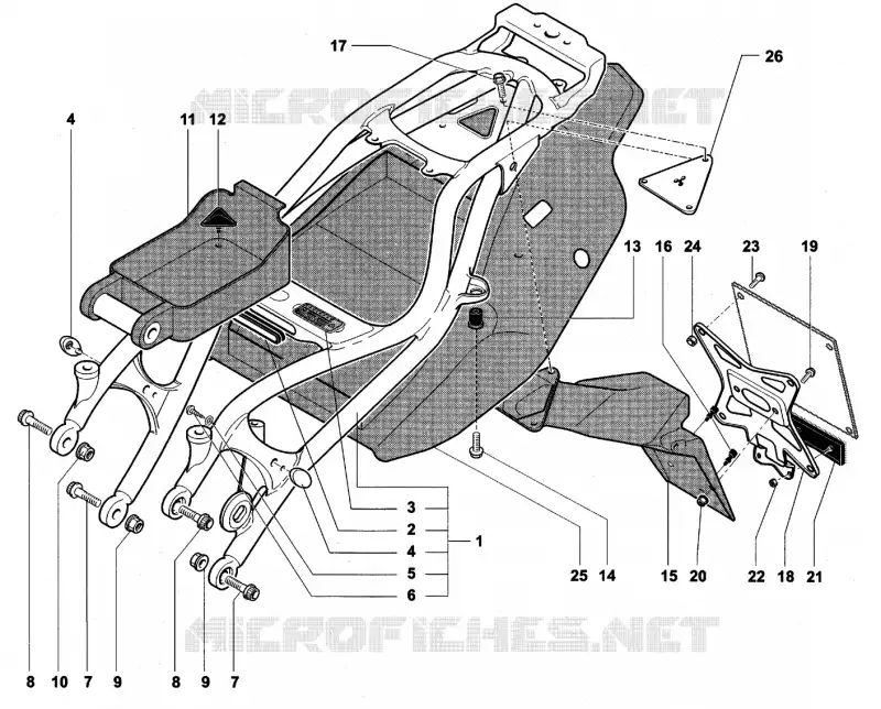 SUB-QUADRO (MONOPOSTO) MV Agusta moto F4 2000 F4 750S  F4 750S