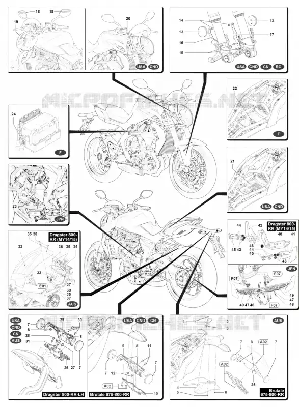 VERSÕES DE OUTROS PAÍSES MV Agusta moto BRUTALE 2016 BRUTALE 800RR  BRUTALE 800RR