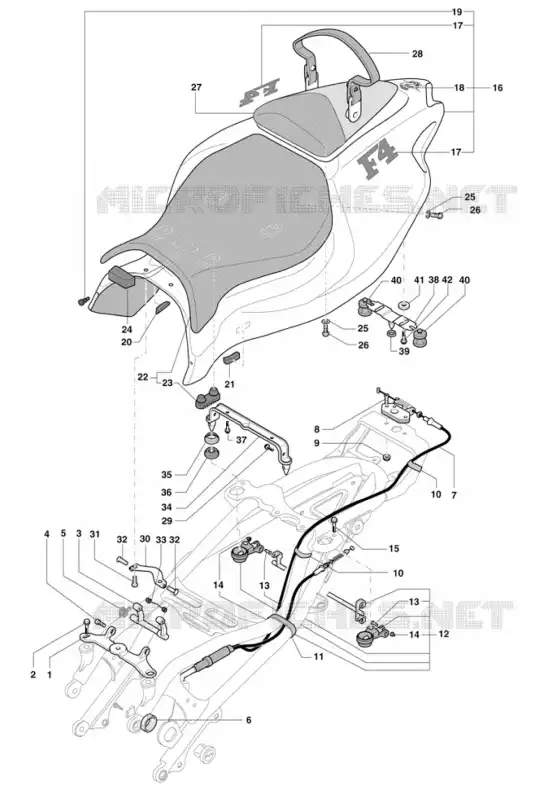 CARENAGEM TRASEIRA (BIPOSTO) MV Agusta moto F4 2000 F4 750S 1+1  F4 750S 1+1