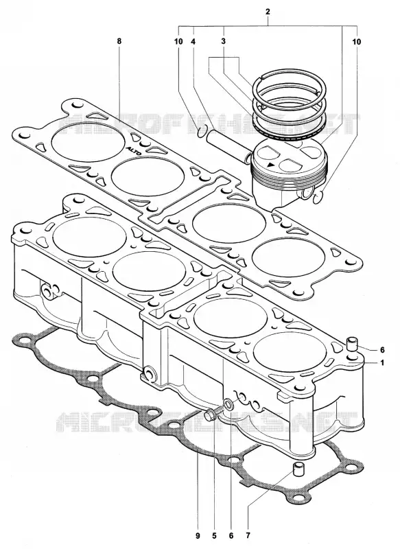 CILINDRO - PISTÃO MV Agusta moto F4 2002 F4 750S  F4 750S