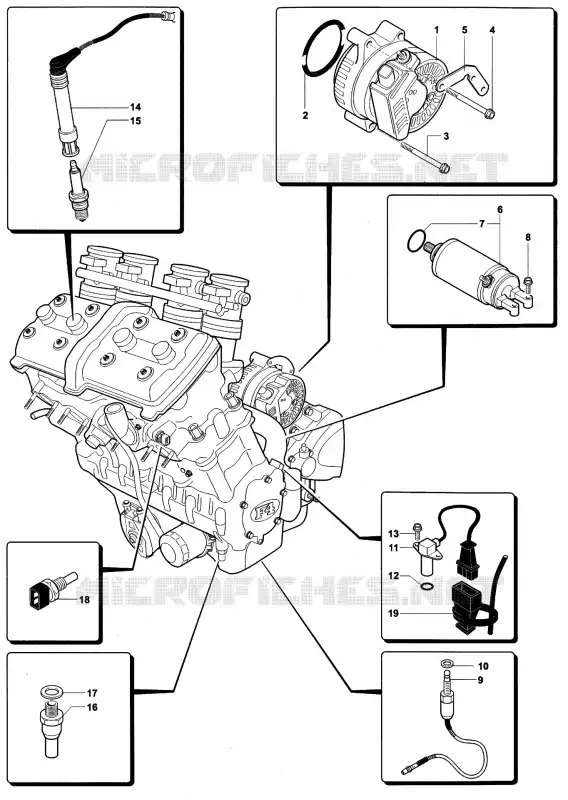PEÇAS ELÉCTRICAS MOTOR MV Agusta moto F4 2002 F4 750S  F4 750S