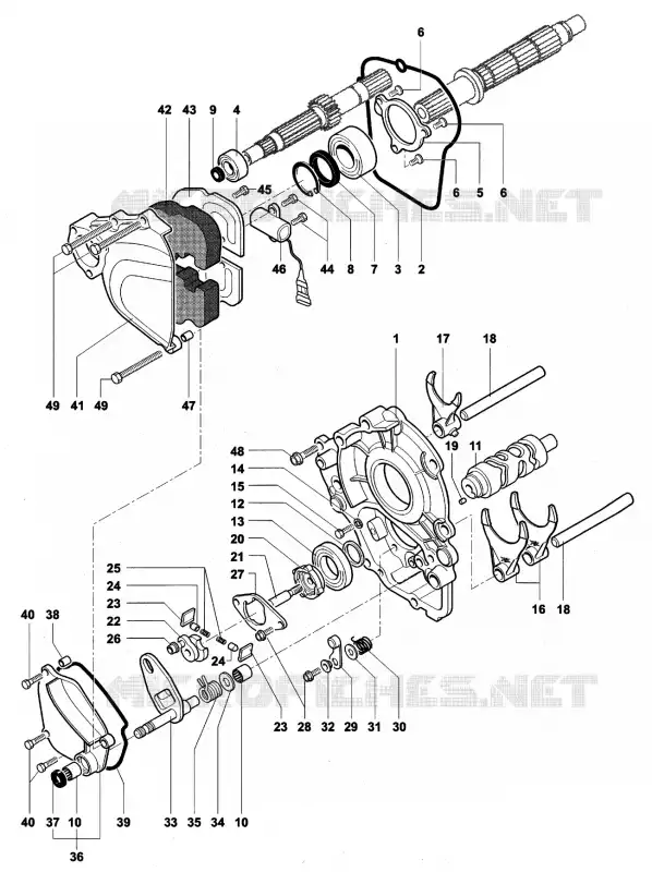 TAMBOR - GARFO SELETOR CAMBIO MV Agusta moto F4 2003 F4 750S  F4 750S