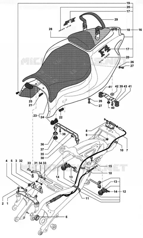 CARENAGEM TRASEIRA (BIPOSTO) MV Agusta moto F4 2002 F4 750S 1+1  F4 750S 1+1