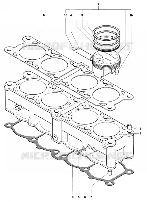 CILINDRO - PISTÃO MV Agusta moto F4 2002 F4 750S 1+1  F4 750S 1+1