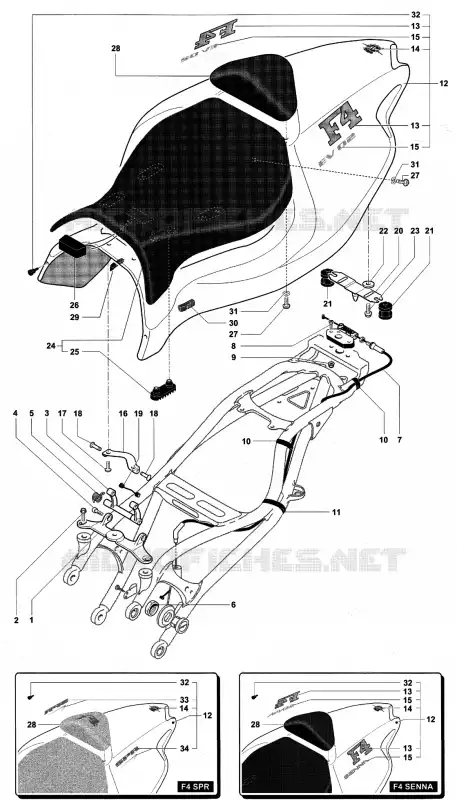 CARENAGEM TRASEIRA (MONOPOSTO) MV Agusta moto F4 2002 F4 750 SPR  F4 750 SPR