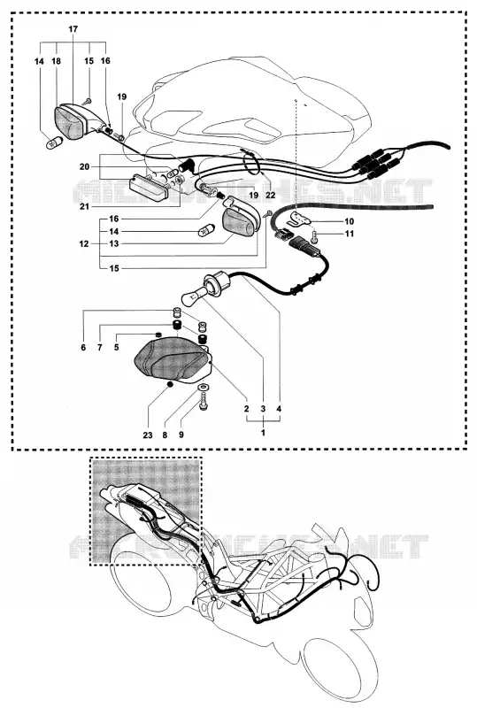 FAROLIM TRASEIRO - FAROLIM PISCA MV Agusta moto F4 2002 F4 750 SPR  F4 750 SPR