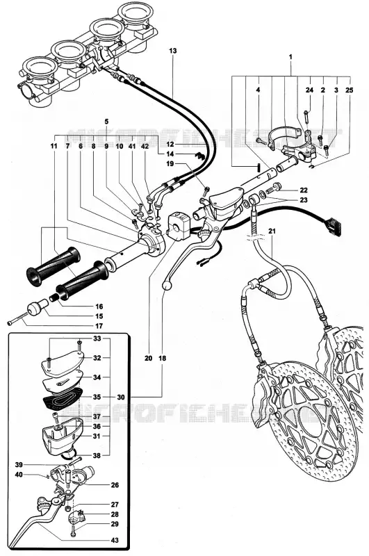 GUIADOR DIREITO MV Agusta moto F4 2002 F4 750 SPR  F4 750 SPR