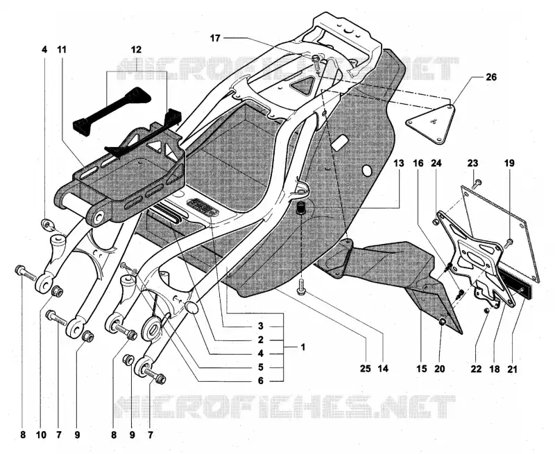 SUB-QUADRO (MONOPOSTO) MV Agusta moto F4 2004 F4 TAMBURINI  F4 TAMBURINI