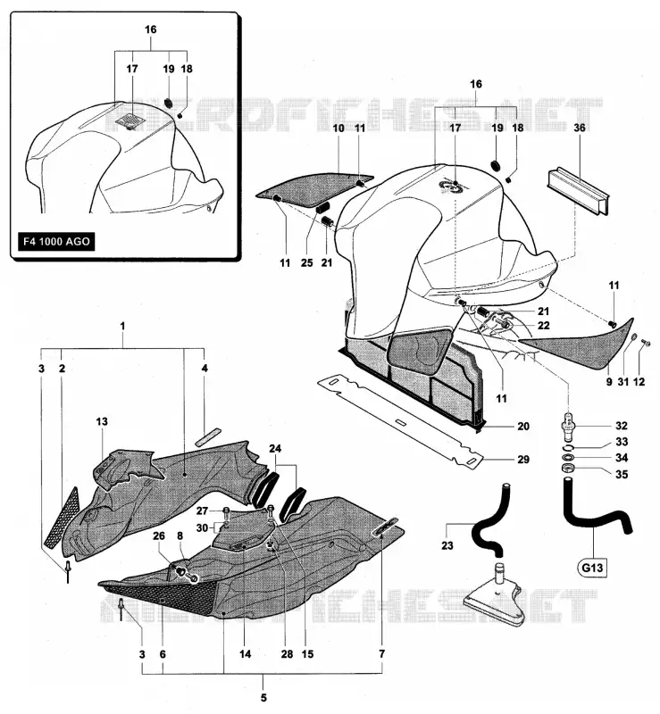 CAIXA DE FILTRO DE AR MV Agusta moto F4 2006 F4 1000S  F4 1000S