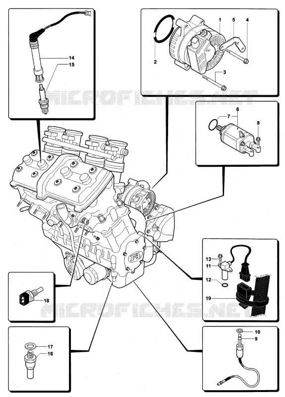 PEÇAS ELÉCTRICAS MOTOR MV Agusta moto F4 2006 F4 1000S 1+1  F4 1000S 1+1