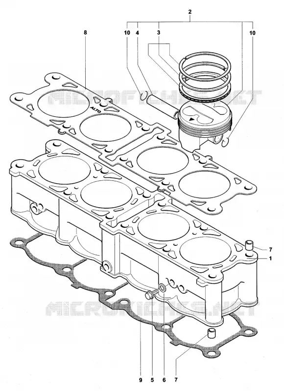 CILINDRO - PISTÃO MV Agusta moto F4 2006 F4 1000R  F4 1000R