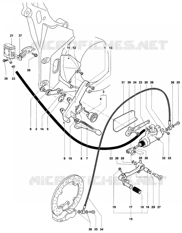 POUSA-PÉS DIREITO MV Agusta moto F4 2007 F4 312R 1000 1+1  F4 312R 1000 1+1