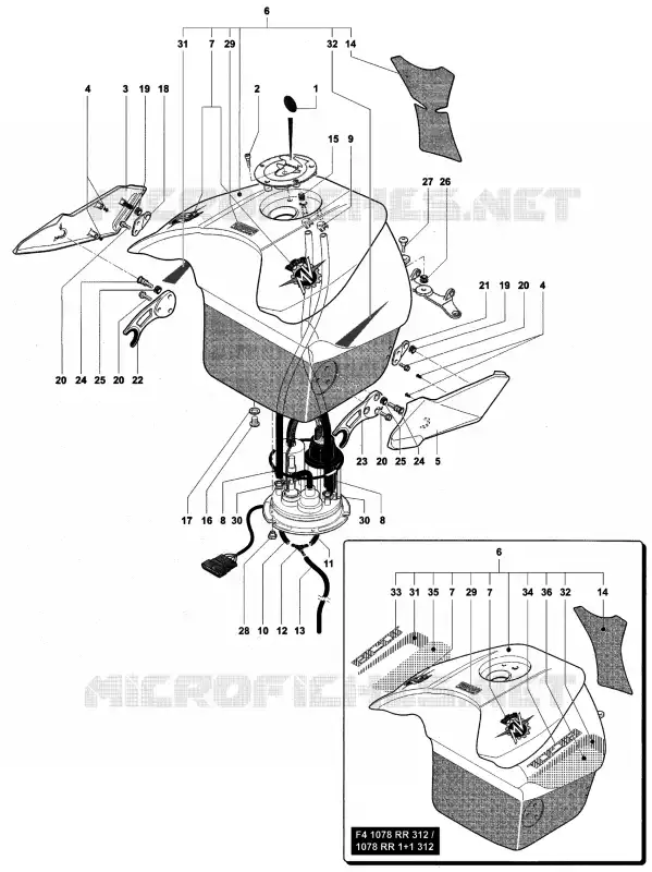 DEPÓSITO MV Agusta moto F4 2008 F4 312R 1000  F4 312R 1000