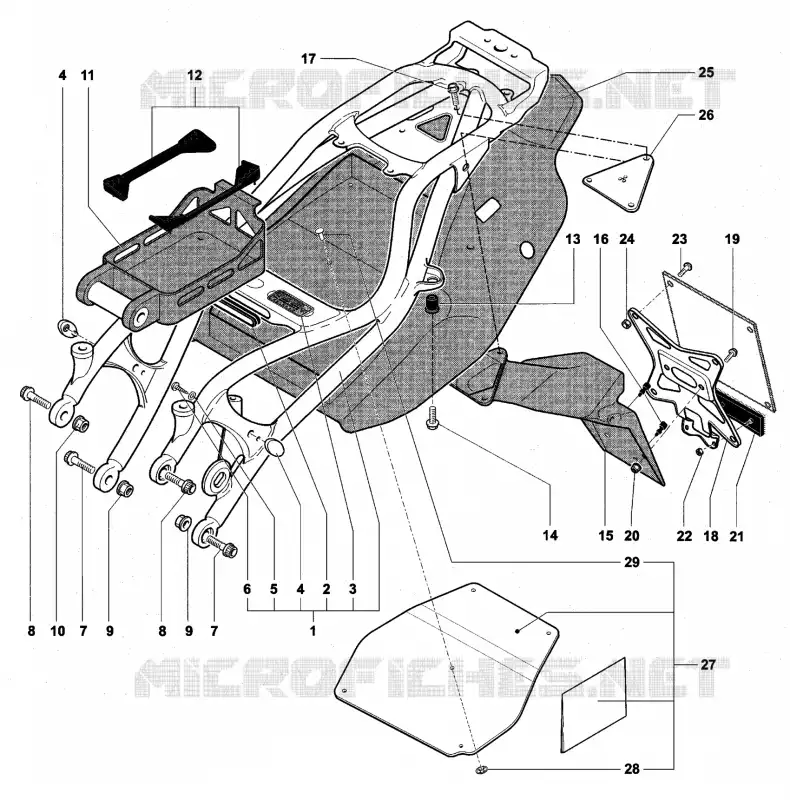 SUB-QUADRO (MONOPOSTO) MV Agusta moto F4 2009 F4 312RR 1078  F4 312RR 1078