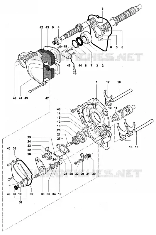 TAMBOR - GARFO SELETOR CAMBIO MV Agusta moto F4 2009 F4 312RR 1078  F4 312RR 1078