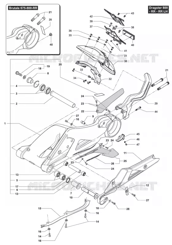 BRAÇO OSCILANTE MV Agusta moto DRAGSTER 2015 DRAGSTER  DRAGSTER