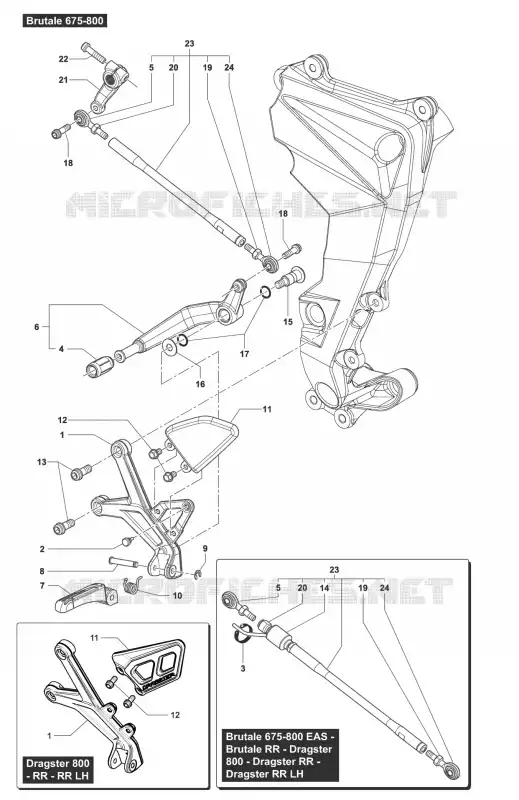 POUSA-PÉS ESQUERDO MV Agusta moto DRAGSTER 2016 DRAGSTER  DRAGSTER