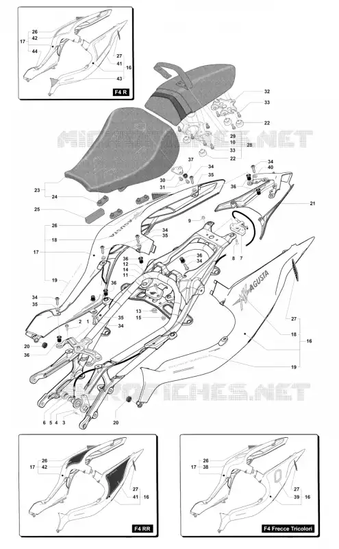 CARENAGEM TRASEIRA  MV Agusta moto F4 2011 F4 1000 S  F4 1000 S