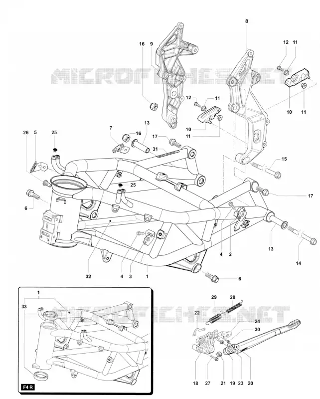 QUADRO MV Agusta moto F4 2011 F4 1000 S  F4 1000 S