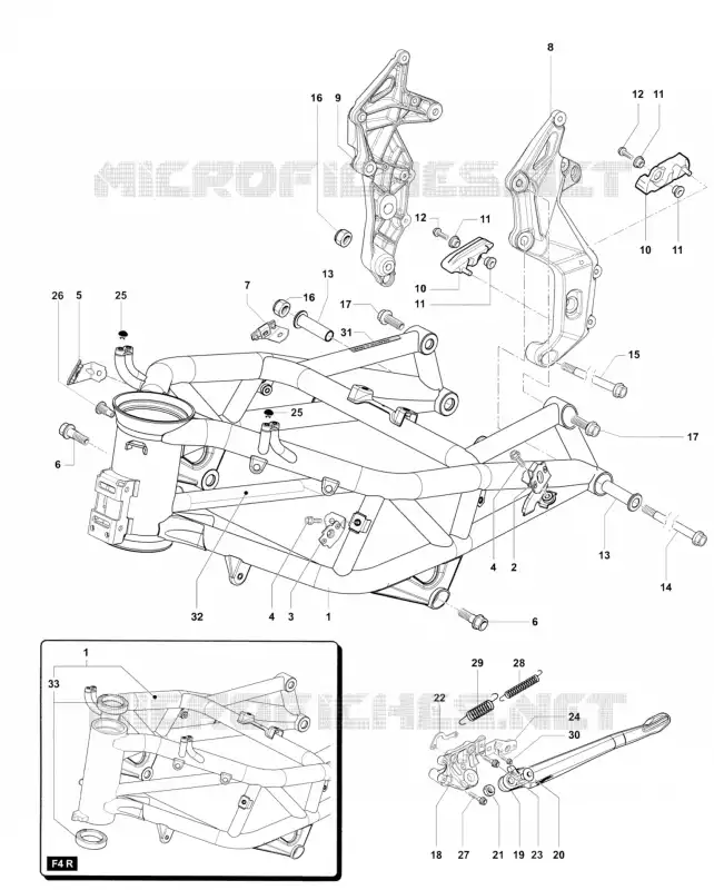 QUADRO MV Agusta moto F4 2011 F4 1000 R  F4 1000 R