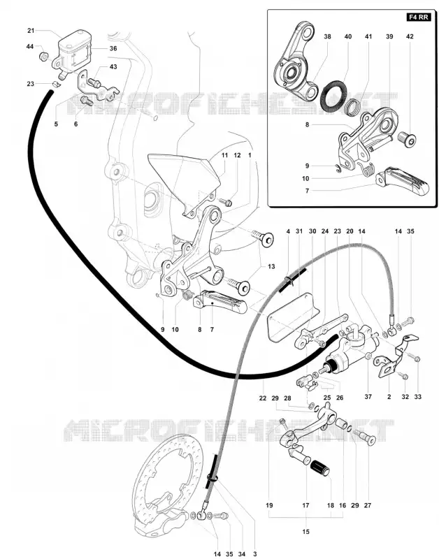 POUSA-PÉS DIREITO MV Agusta moto F4 2013 F4 R  F4 R