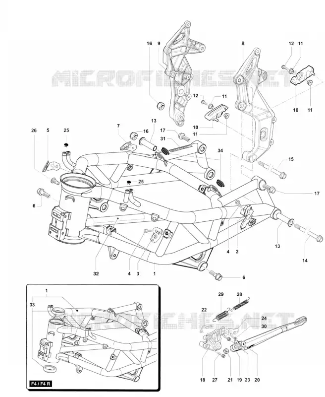 QUADRO MV Agusta moto F4 2014 F4 R  F4 R