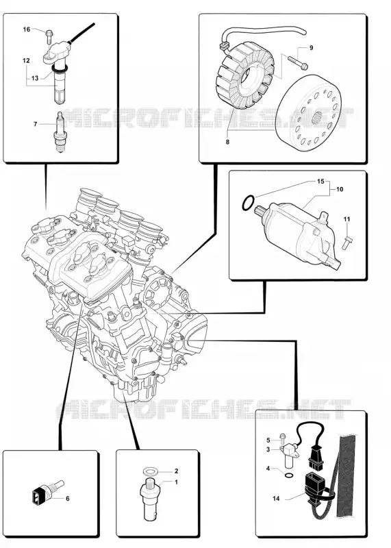 PEÇAS ELÉCTRICAS MOTOR MV Agusta moto F4 2015 F4 RC  F4 RC