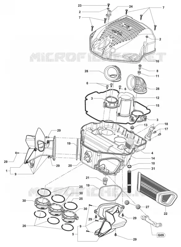 CAIXA DE FILTRO DE AR MV Agusta moto RIVALE 2015 RIVALE 800  RIVALE 800