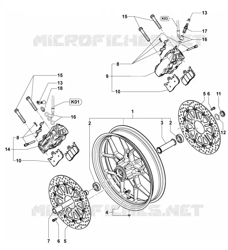 RODA DIANTEIRA MV Agusta moto TURISMO VELOCE 2019 TURISMO VELOCE 800 LUSSO  TURISMO VELOCE 800 LUSSO